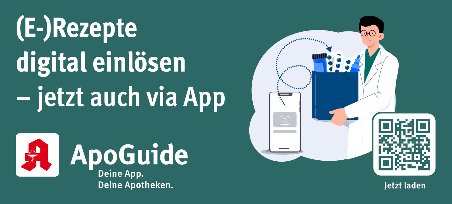 E-Rezepte digital einlösen – jetzt auch via App mit ApoGuide. Jetzt laden.